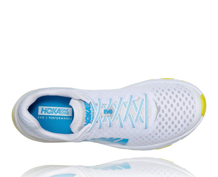 Chaussure Running Hoka One One Evo Carbon Rocket Homme - Blanche - TRK-704182